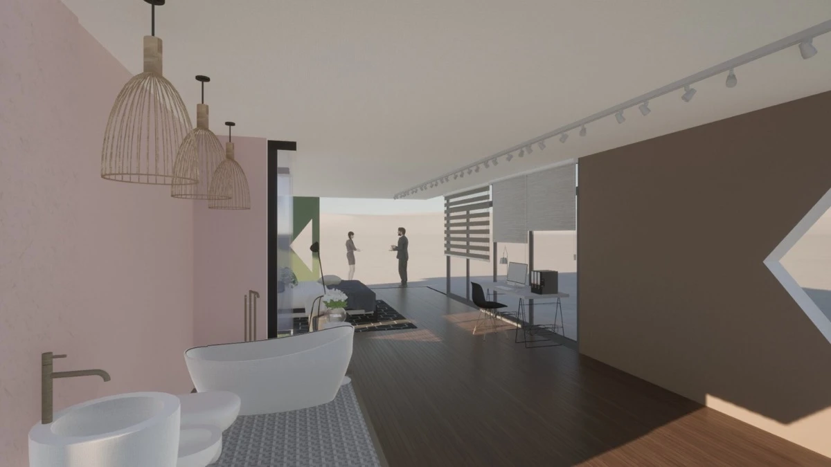 La delicadeza floral del rosa viejo se impone en el baño de la casa para ti DECO. 