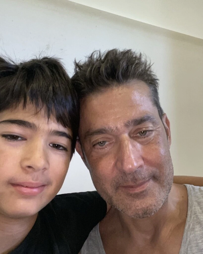 Mariano Castro con su hijo León, fruto de su relación con Mey Scápola