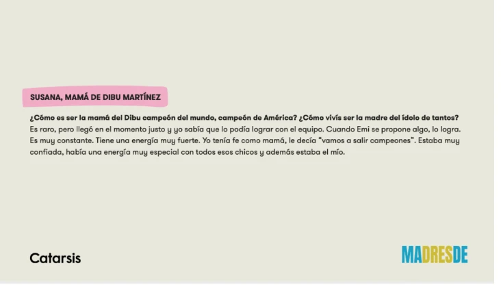 Textual de Susana, la mamá de Dibu Martínez.