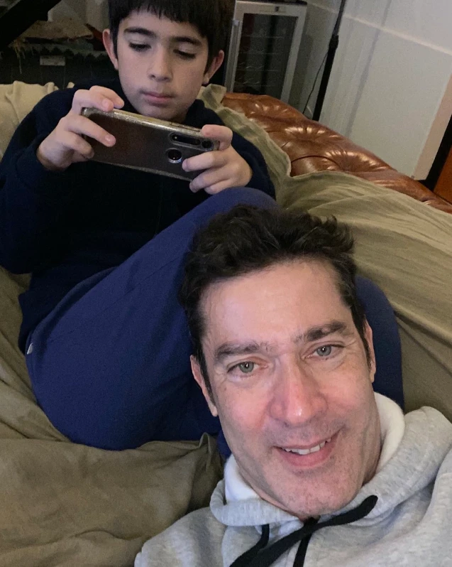 Mariano Castro con su hijo León, fruto de su relación con Mey Scápola