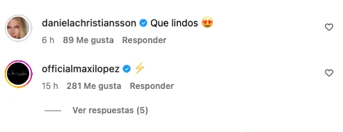 Los mensajes de apoyo de Maxi López y de Daniela Christiansson para Valentino y su novia.