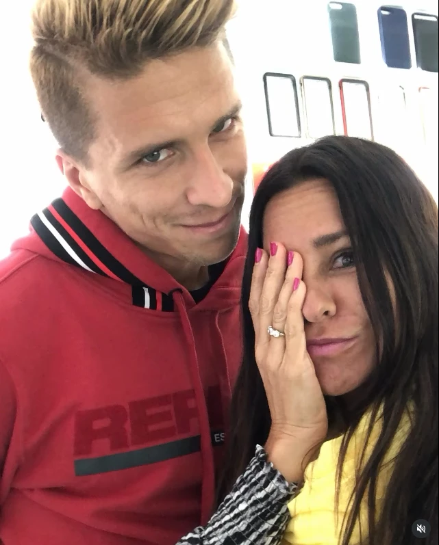 Carolina Baldini con sus hijo Gianluca, flamante papá de Faustino