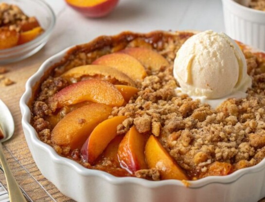 Cómo hacer crumble de duraznos con almendras y canela: receta fácil paso a paso