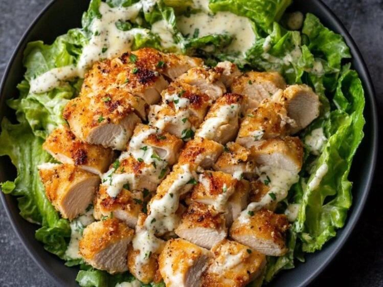 Ensalada César con pollo rebozado en almendras: receta fácil y sabrosa paso a paso
