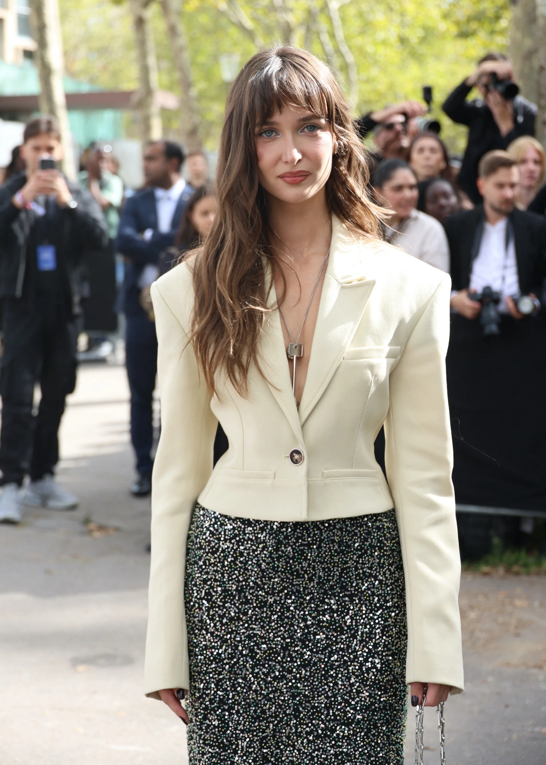 street style desfile de paco rabane en la semana de la moda de paris