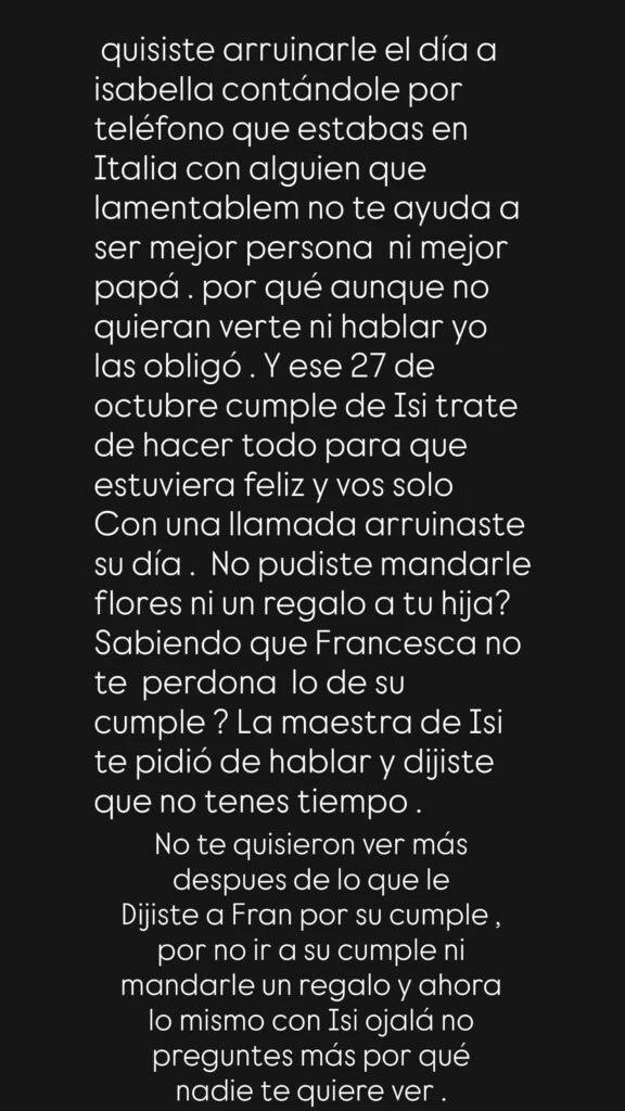 El descargo en redes de Wanda hacia Mauro Icardi. Foto: Instagram (@wanda_nara)