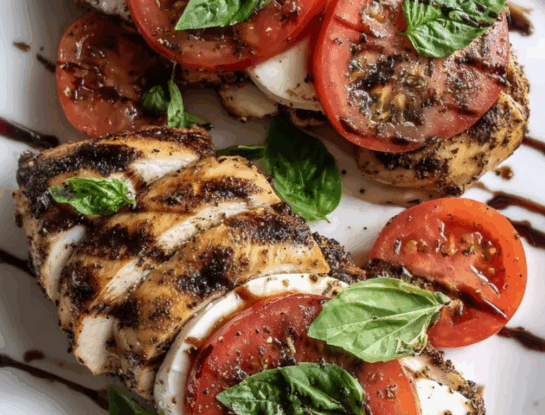 Pollo caprese con ensalada: un almuerzo fresco y completo