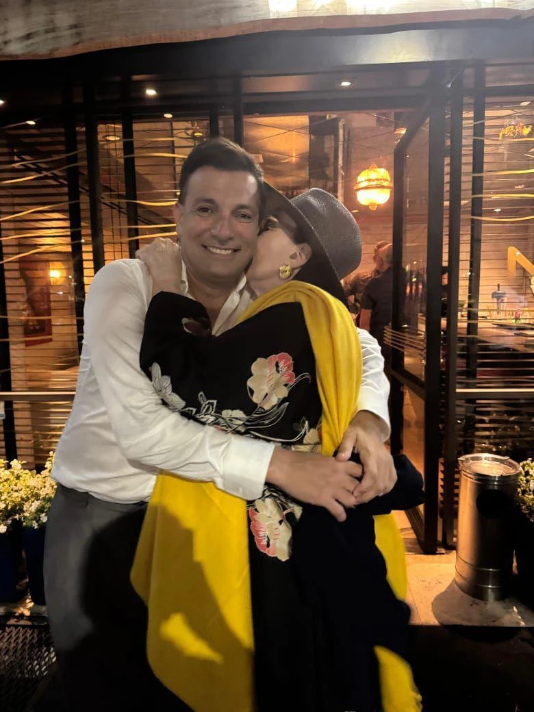 Martín Bossi junto a Graciela Borges en el festejo de su cumpleaños número 51.