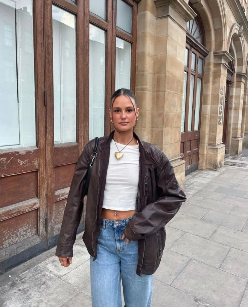 Así podés lucir esta campera de cuero.