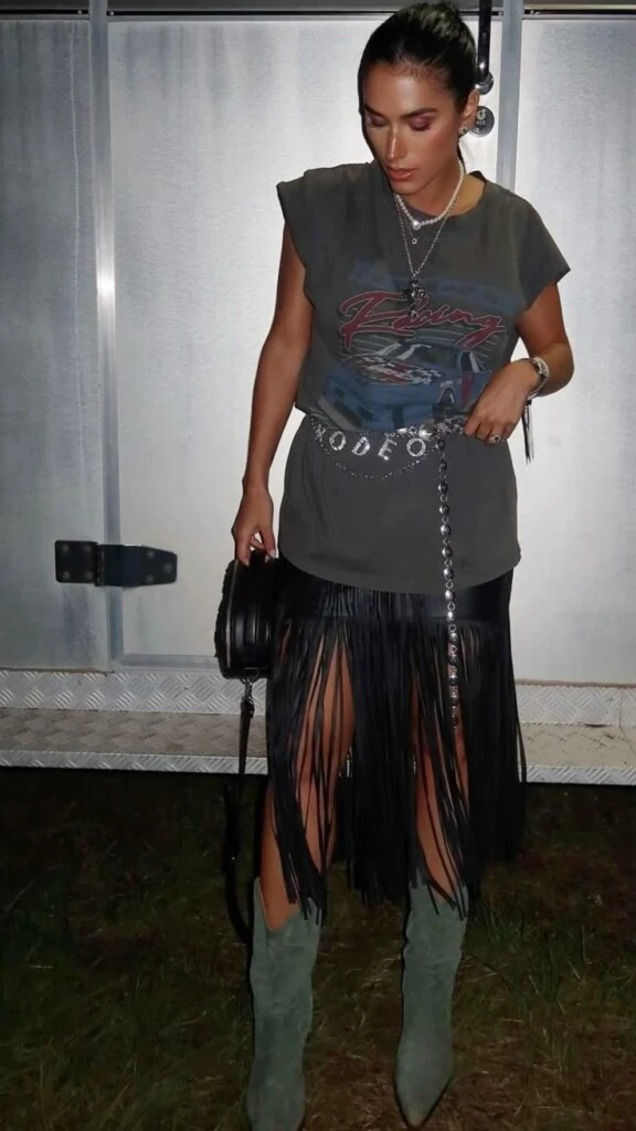 Así se luce esta pollera.