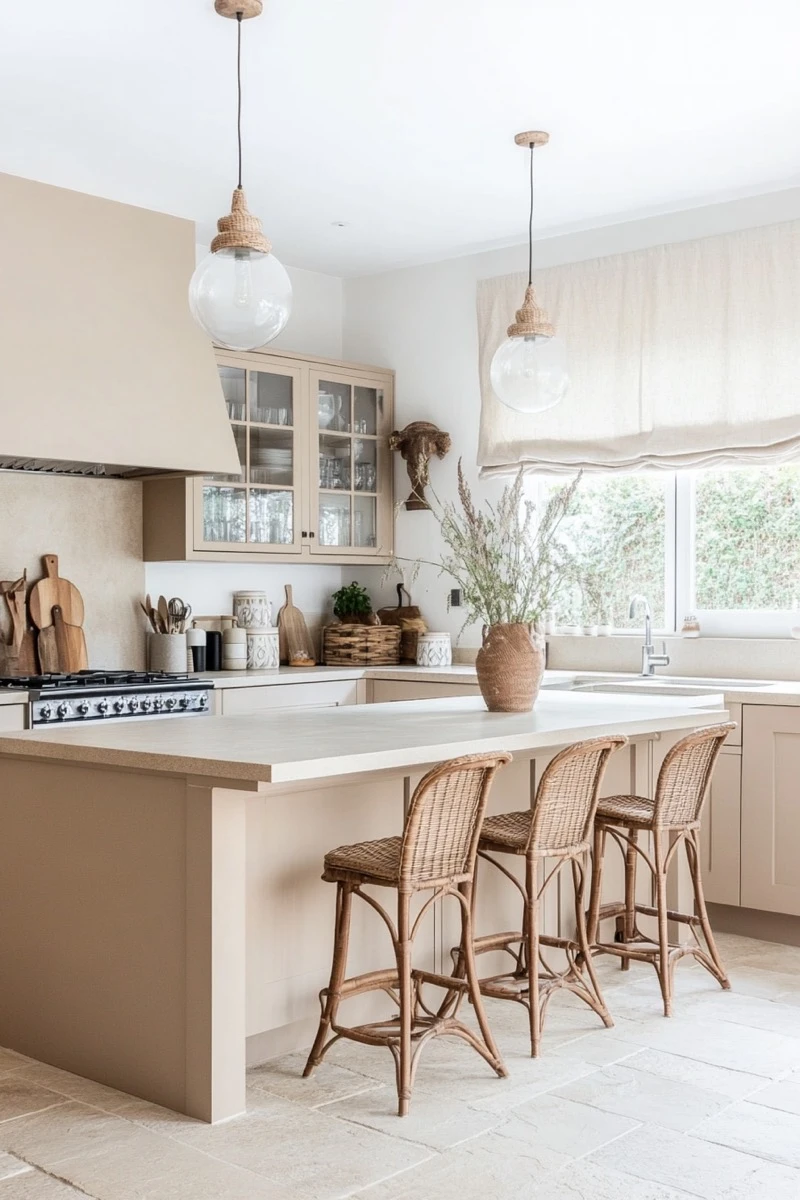 El beige arena se convierte en el color estrella para los pisos de cocina 2026.  