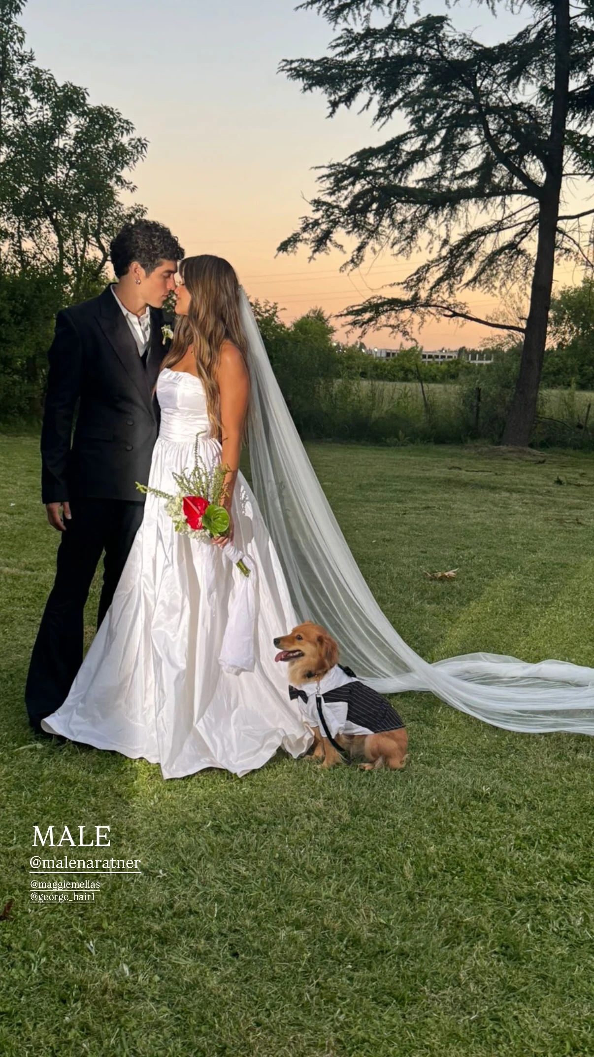 El look de novia minimalista de Malena Ratner en su boda con El Purre