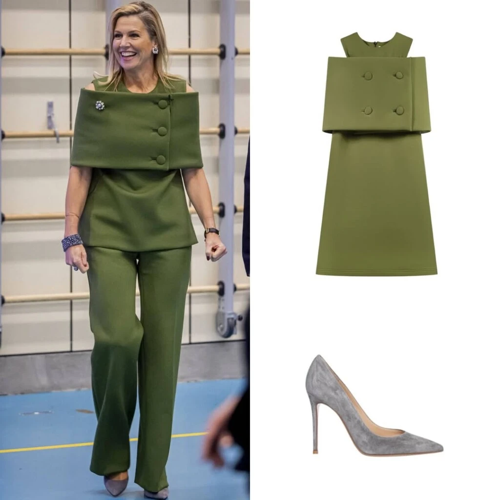 Máxima marca tendencia con un look monocolor de top con estola: una apuesta moderna y original