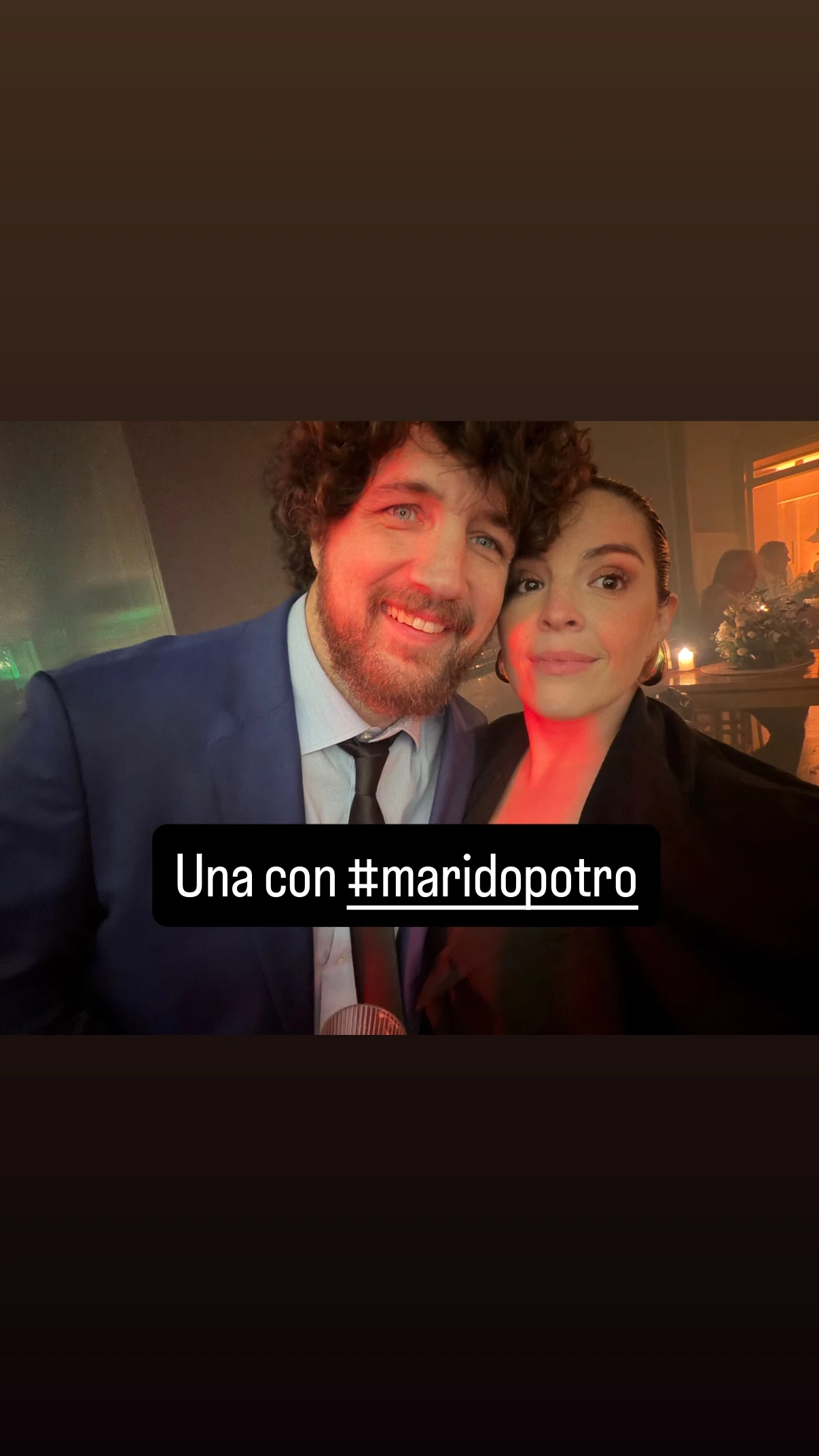 Dalma Maradona y esposo en el casamiento de Bautista Goycochea