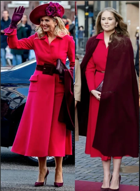 Máxima y Amalia, misma ropa con diferente look.