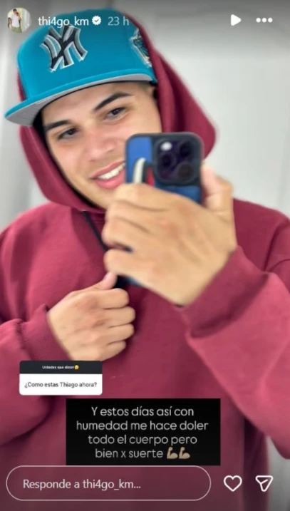 Cómo sigue la salud de Thiago Medina. Foto: Instagram