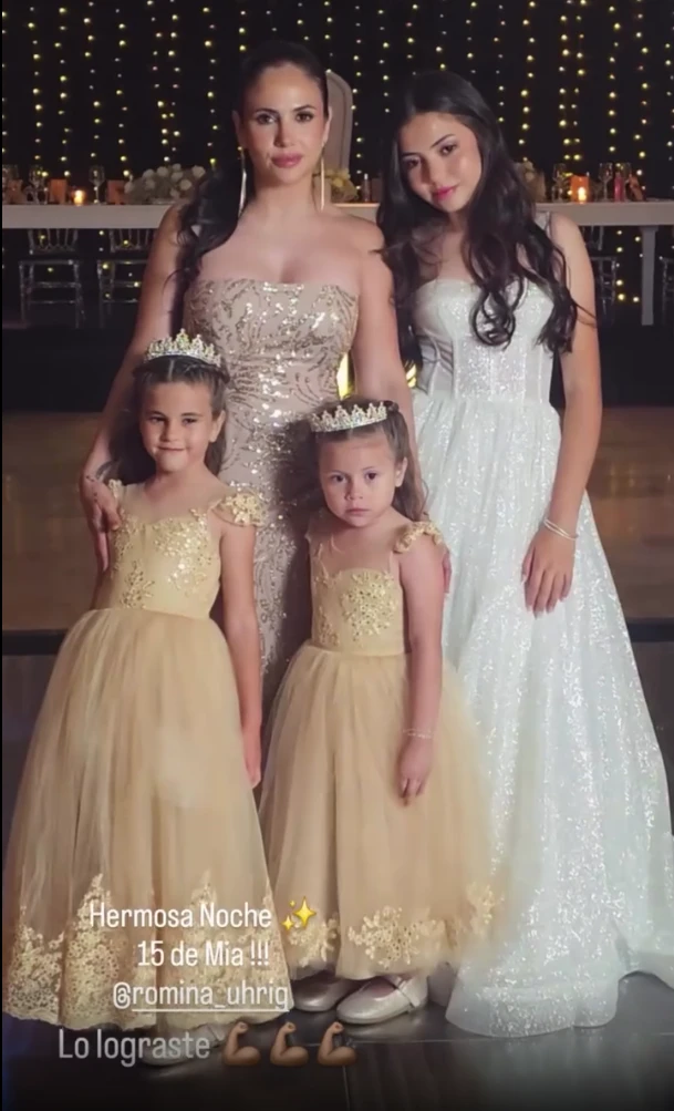 Los quince de Mía, la hija de Romina Uhrig