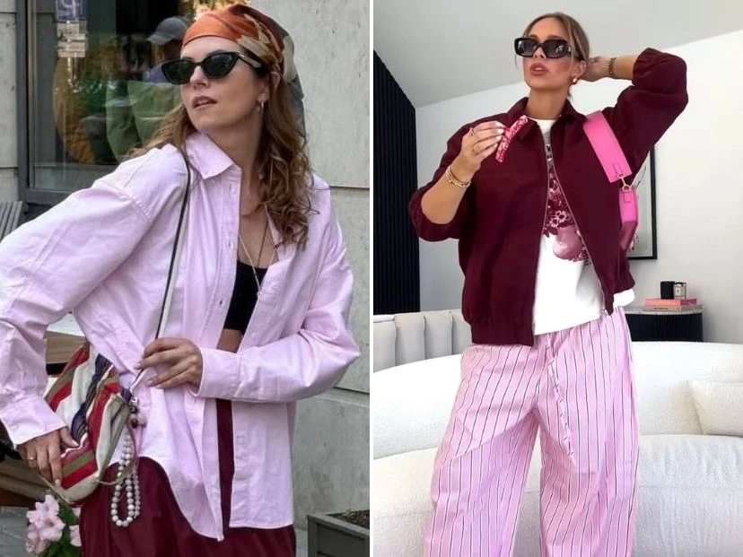 De TikTok a tu placard: cómo crear looks con la combinación burdeo-rosa