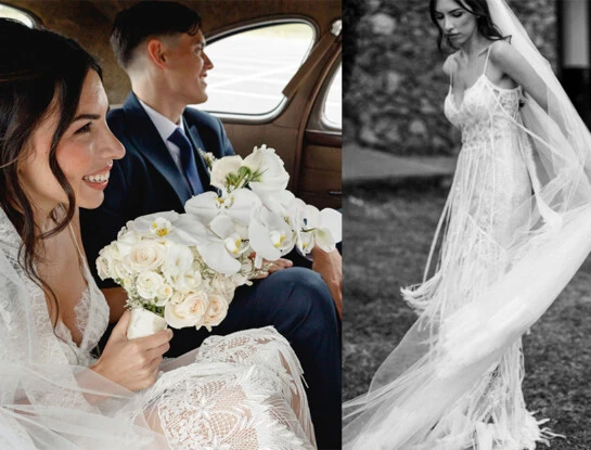 El look romántico y fashionista de Sol, la novia de Bautista Goycochea, en su boda religiosa