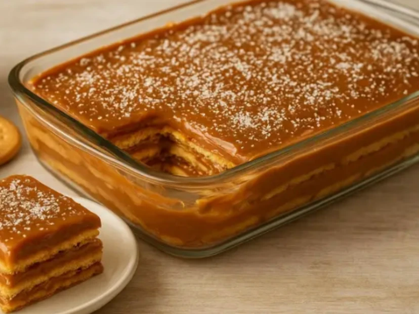 Torta fría de vainilla con galletitas y dulce de leche: fácil y sin horno