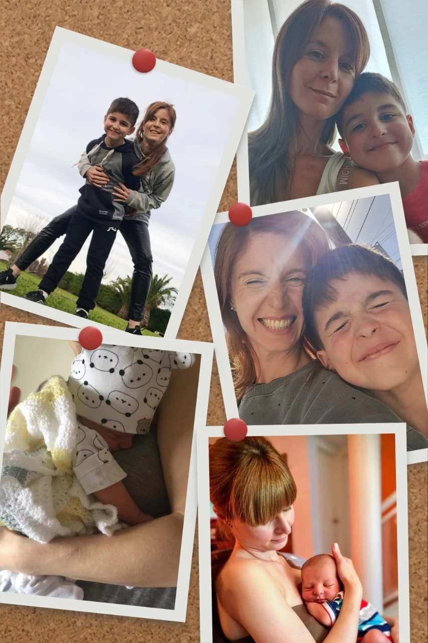 En un corcho, Natalia tiene pegadas las fotos de su vida con Joaquín