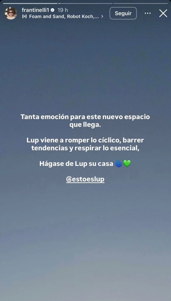 El anuncio de Francisco Tinelli en redes. Foto: Instagram