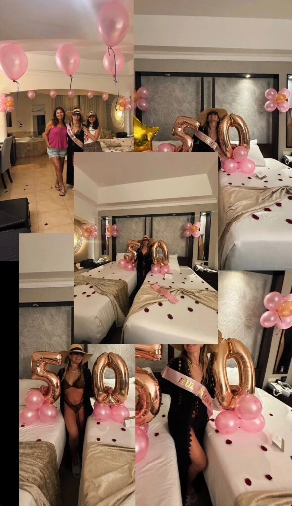 La sesión de fotos ante la sorpresa de cumpleaños. Foto: Instagram