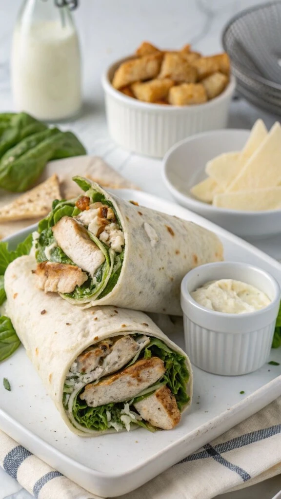 Wrap de pollo y salsa cesar. Foto: Pinterest