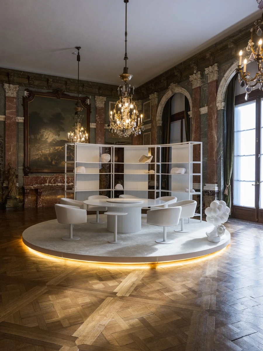 El Comedor en el imponente marco del palacio porteño. 