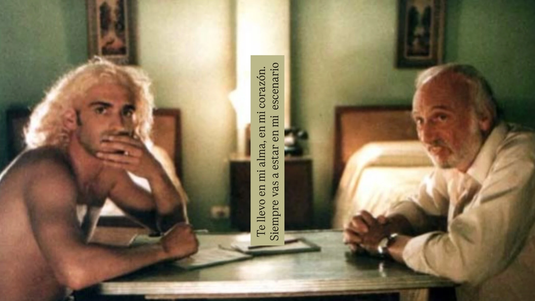 Una de las imágenes que posteó Leo Sbaraglia para homenajear a Héctor Alterio.