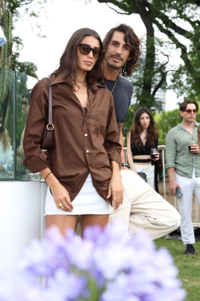Florencia Arriola y su novio en la final de Polo en Decó Polo