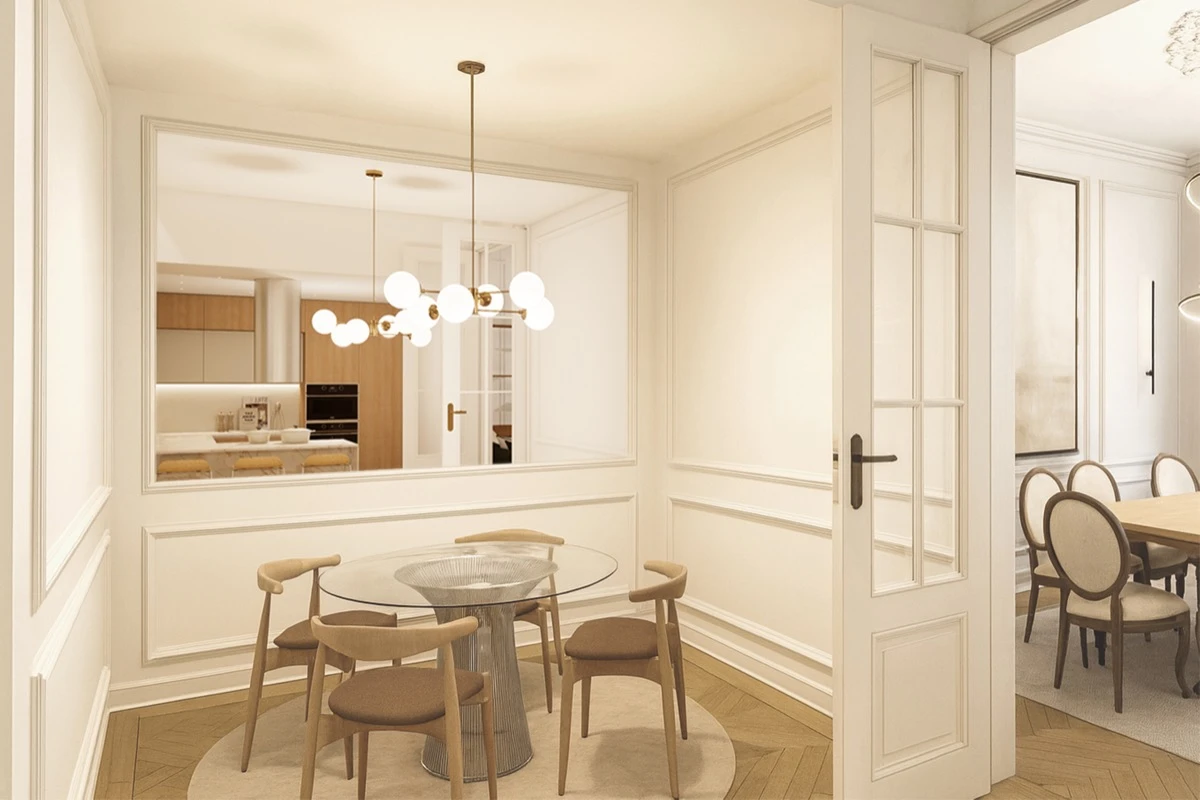 La zona de día está bañada por la luz del popular paseo de Barcelona. 