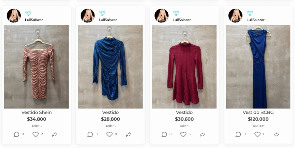 Parte de la ropa que vende Luciana Salazar