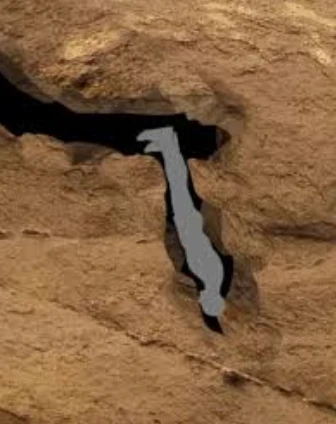 En esta posición quedó atrapado John Edwards Jones en la cueva