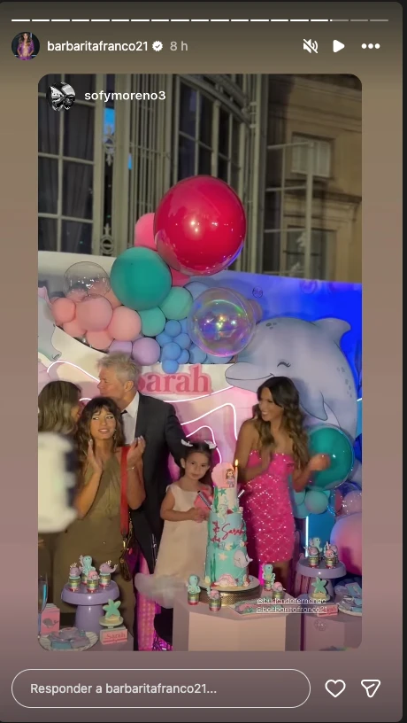 El festejo de cumpleaños de Sarah Burlando.