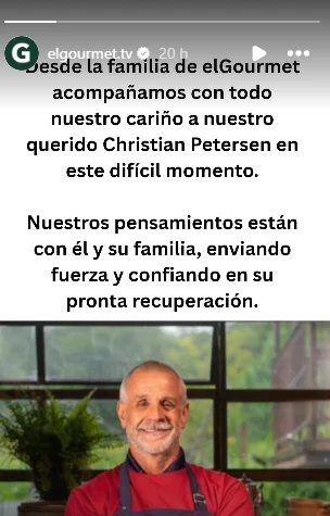 El mensaje de elGourmet para Christian Petersen. Foto: IG