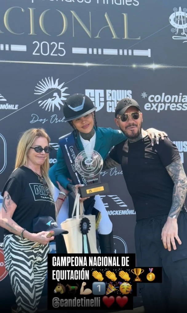 Así fue el reencuentro de Marcelo Tinelli y Soledad Aquino en el campeonato donde Cande Tinelli se consagró campeona