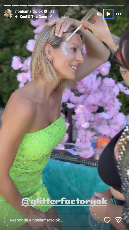 Noelia Marzol en el festejo de su hija