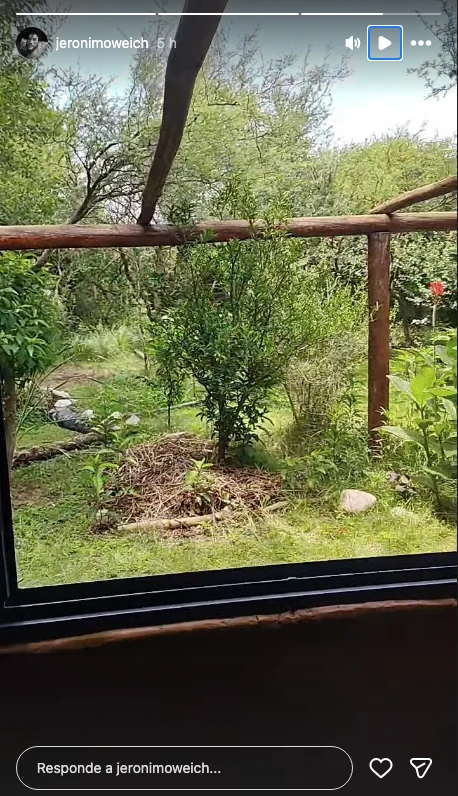 La vista desde el ventanal de la casa de barro
