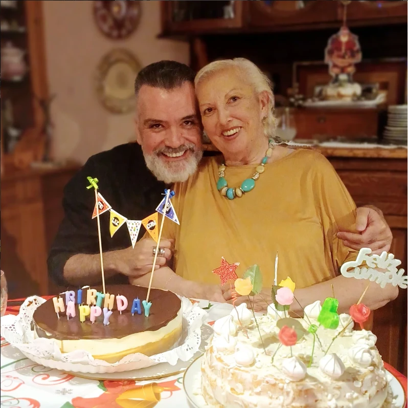 Susana Rinaldi con su hijo Alfredo Piro