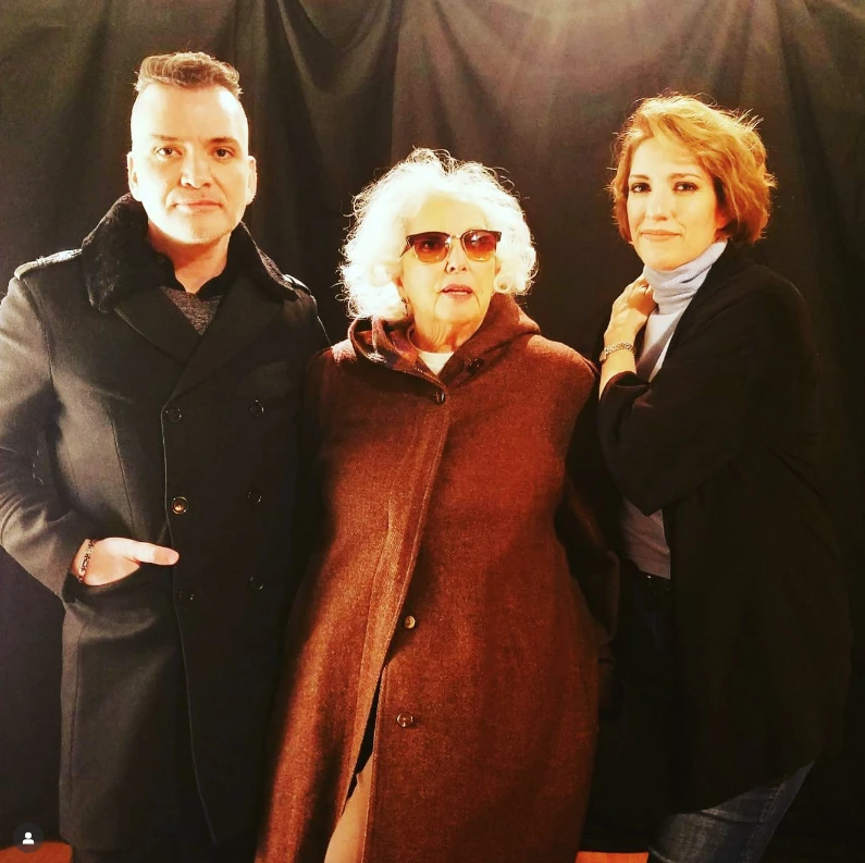 Susana Rinaldi con sus hijos Alfredo y Ligia Piro