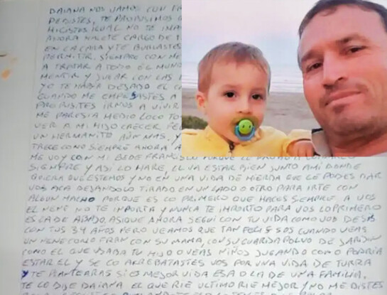 "Por culpa tuya nos fuimos para siempre": la brutal carta del hombre que asesinó a su hijo y se quitó la vida