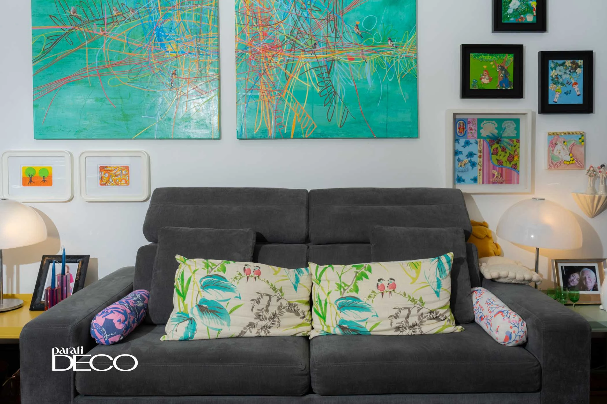 La "sala verde" es el living en el hogar de Mariela Ivanier. 