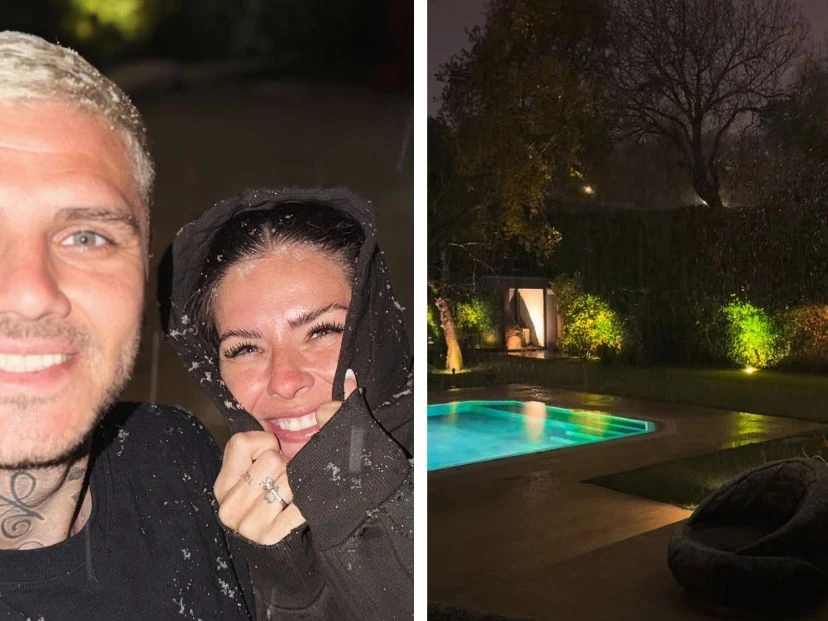 La China Suárez y Mauro Icardi regresaron a Turquía y fueron sorprendidos por la nieve