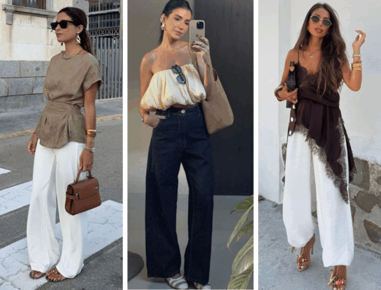 Palazzos, jeans anchos y flats: los looks effortless ideales para las fiestas con las tendencias verano 2026