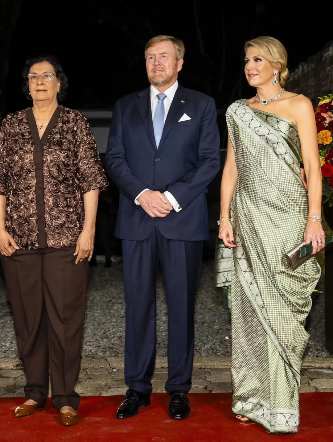 Máxima Zorreguieta lució un traje que había estrenado en la India. Foto:IG.