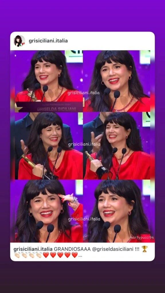 El look de Griselda Siciliani. Foto: IG