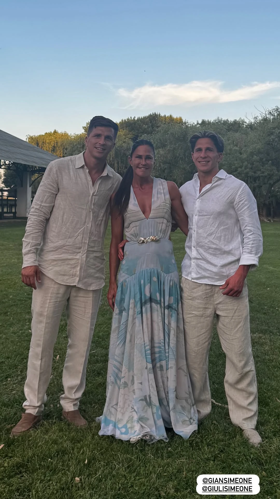 Caro Baldini y dsus hijos Gianluca y Giuliano