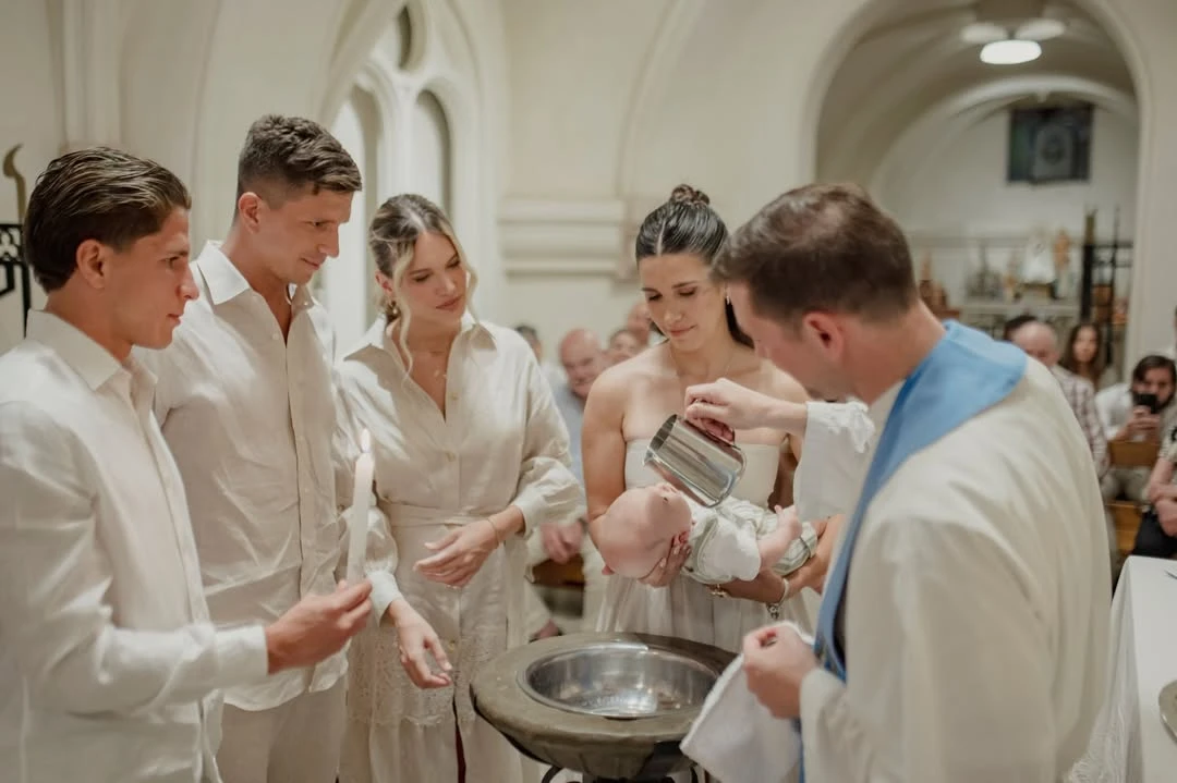 Eva Bargiela compartió fotos inéditas del bautismo de su hijo Faustino Simeone