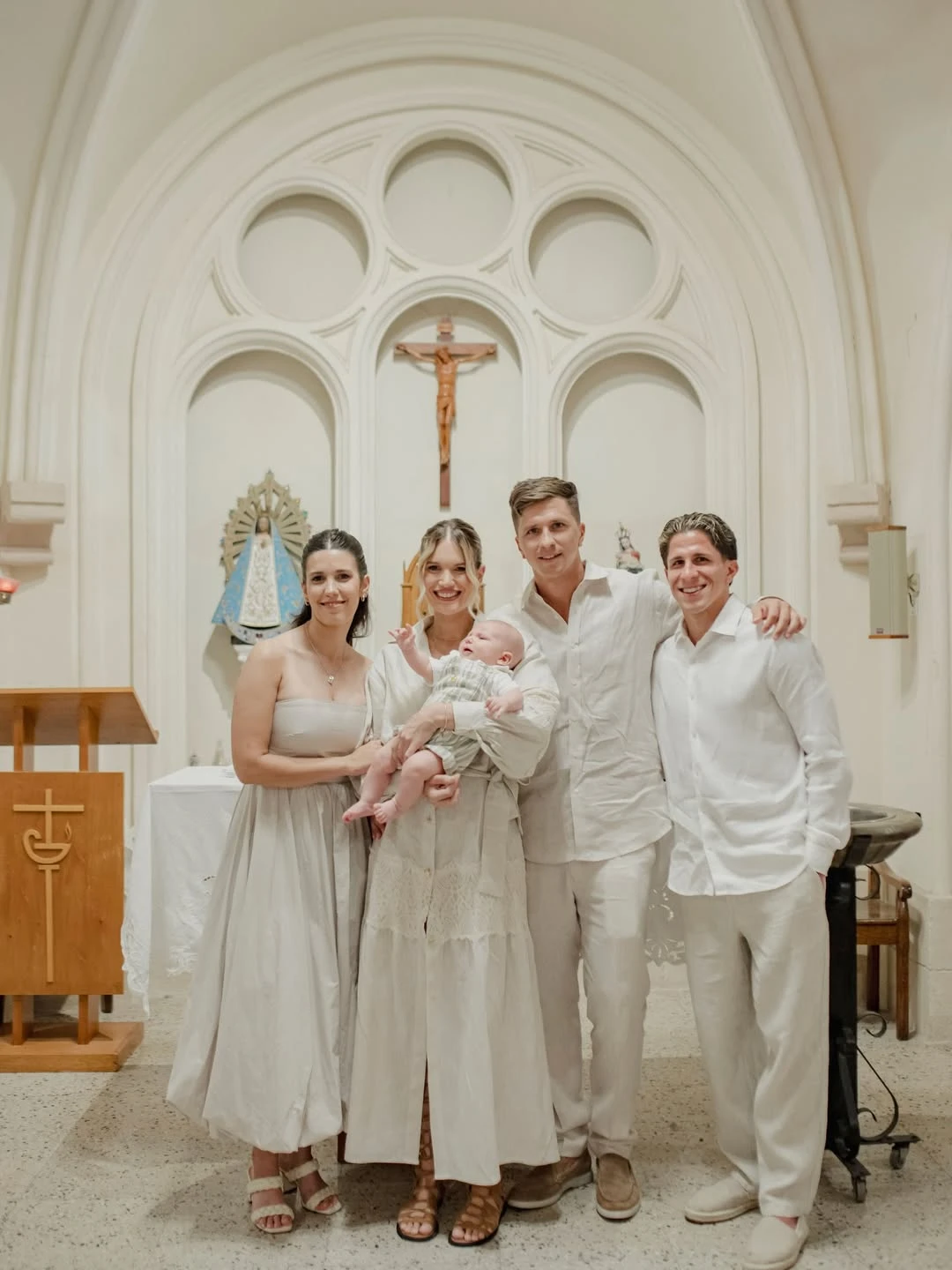 Eva Bargiela compartió fotos inéditas del bautismo de su hijo Faustino Simeone